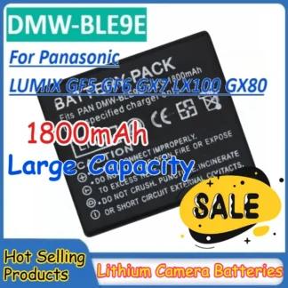 DMW-BLE9E 1800mAh batería de litio de gran capacidad para Panasonic LUMIX GF5 GF6 GX7 LX100 GX80 GX85 baterías de cámara