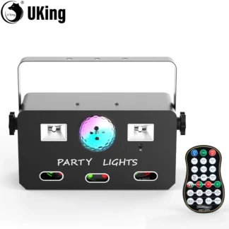 U'King RGBY bola mágica estroboscópica láser DJ luz roja y verde patrones luz de fiesta para el hogar boda espectáculo Bar KTV club nocturno
