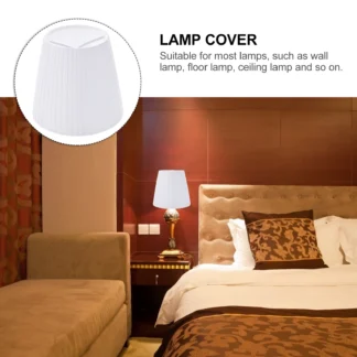 Pantalla de lámpara plisada, cubierta suave de tela, mesa de escritorio, mesita de noche, pantalla decorativa para el hogar, dormitorio, sala de estar