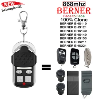 Berner BHS110 BHS121 BHS130 BHS140 BHS153 BHS211 BHS221 Duplicador de control remoto de puerta de garaje Abridor de puerta 868MHz Llave de transmisión