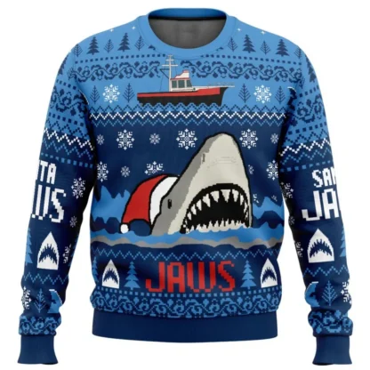 Sudadera navideña fea con cuello redondo para hombre de Santa Jaws Jaws, moda de otoño Y2K, sudaderas con capucha para niños, sudaderas para hombres y mujeres