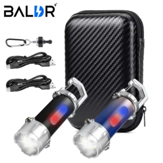 Mini llavero linterna recargable de bolsillo COB luz de trabajo gancho al aire libre luz de advertencia de emergencia para acampar caminar senderismo