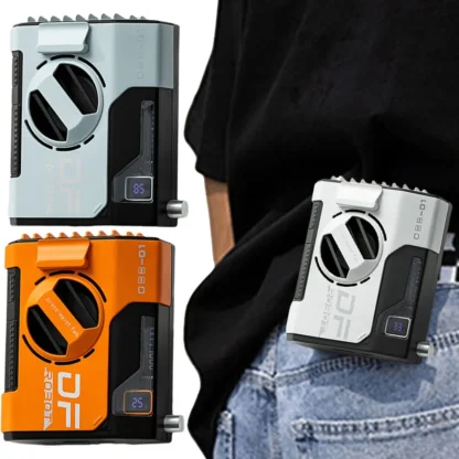 Ventilador de cintura portátil recargable, ventilador de cinturón portátil de 5 velocidades, pantalla Digital LED como banco de energía para escalar en el sitio de trabajo al aire libre y senderismo