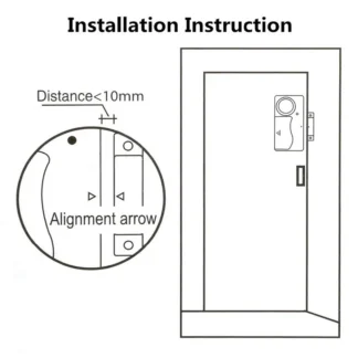 AA84 2X Sensor de apertura de puerta alarma de puerta de retardo de tiempo inalámbrico Sensor de puerta alarma de seguridad de puertas y ventanas seguridad del hogar