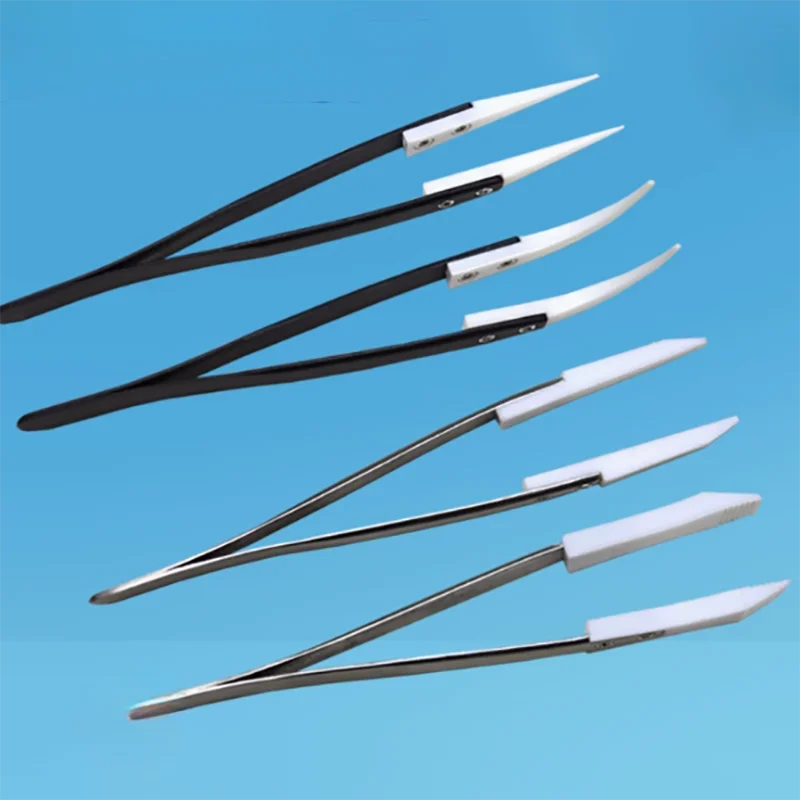 Pinzas de cerámica Pinzas de politetrafluoroetileno Pinzas de alta temperatura resistentes a ácidos y álcalis