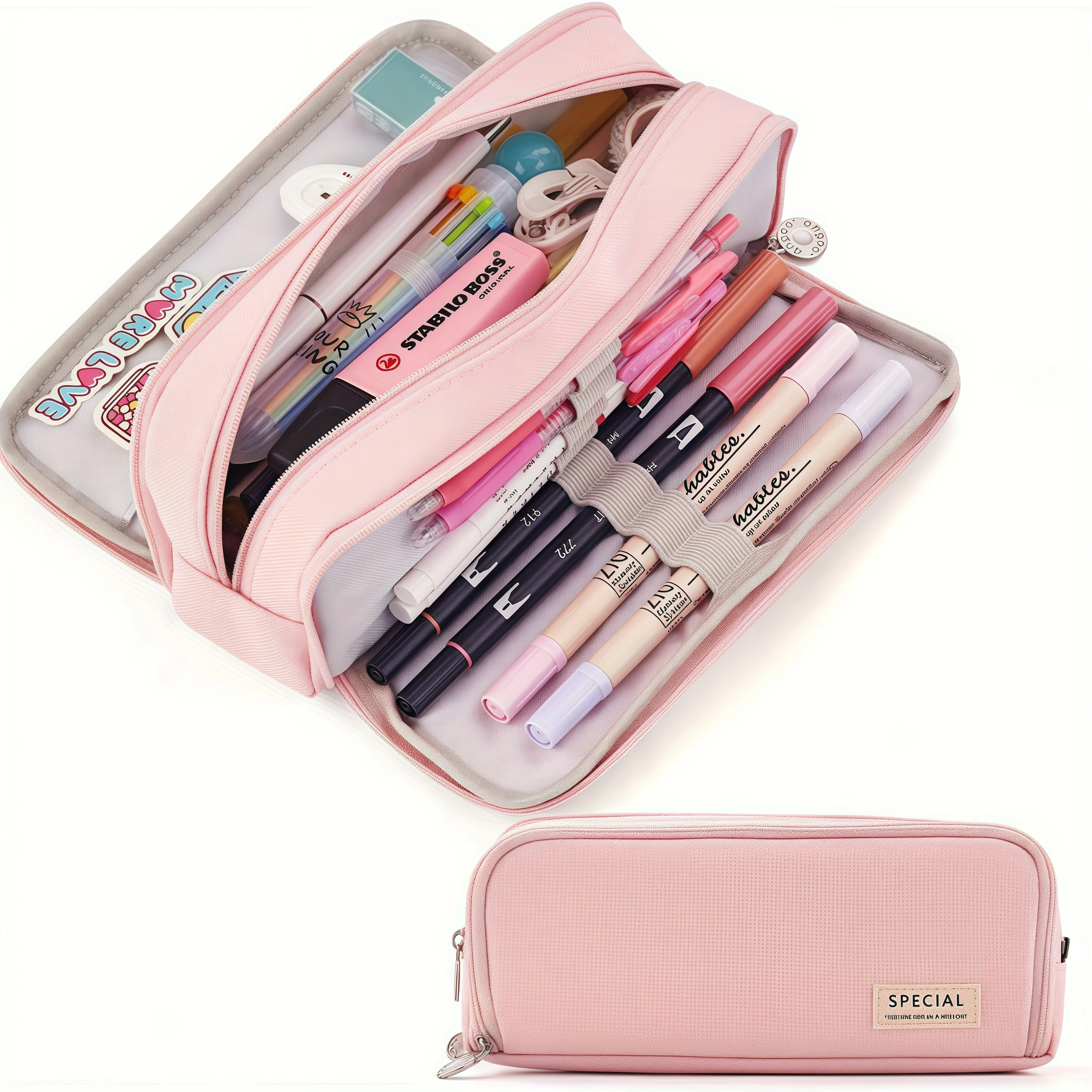 Estuche para lápices de gran capacidad, bonito estuche para lápices para estudiantes, suministros universitarios, papelería, estuche para lápices