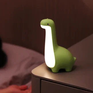 Luz nocturna de dinosaurio, bonita luz nocturna para niños, protección ocular, lámpara de sincronización para mesita de noche, carga USB, decoración de habitación, regalo para niños