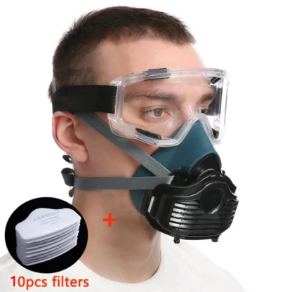 Respirador de media máscara a prueba de polvo de silicona 8016, adecuado para pintura en aerosol, carpintería, molienda, decoración del hogar y accesorio de filtro
