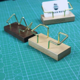Caja de tarjetas de visita de madera, soporte para tarjetas de visita, escritorio de Metal conveniente para oficina, escuela, trabajo, Accesorios de escritorio