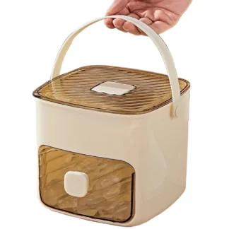 Máquina para hacer hielo portátil y cajón de almacenamiento, máquina para hacer hielo con mango, máquina para hacer hielo compacta para el hogar, cocina, Camping, RV, oficina