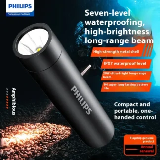Philips nueva linterna lámpara impermeable de alta intensidad para exteriores 1500 lúmenes Sfl2202-Ipx7 impermeable