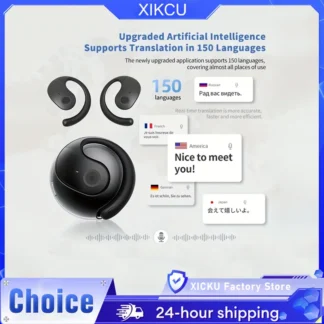 Auriculares con traductor AI de 144 idiomas, Bluetooth 5,3, inalámbricos, IPX7, impermeables, traducción bidireccional en tiempo Real para empresas globales