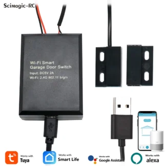 Módulo WiFi inteligente para puerta de garaje con Sensor 5V DC Tuya Alexa Control de voz para puertas batientes automáticas (no requiere concentrador) 1-10 Uds.