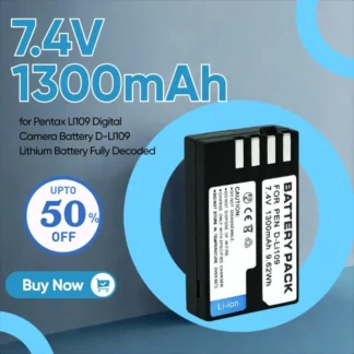 7,4 V 1300 mAh Adecuado para Pentax LI109 Batería para cámara digital D-LI109 Batería de litio totalmente decodificada