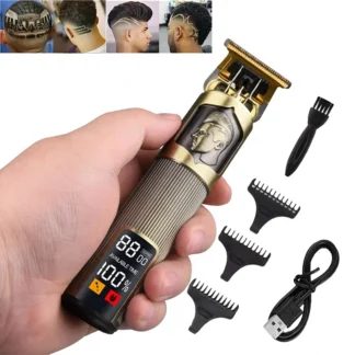 Cortadora de pelo eléctrica profesional T9 para hombres, Máquina para cortar cabello recargable, afeitadora de peluquero, removedor de corte de pelo