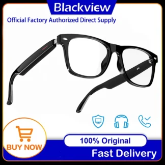 Blackview nuevo E13 gafas inteligentes antiluz azul inalámbrico Bluetooth llamada y asistente de voz gafas de Control táctil con micrófono altavoz