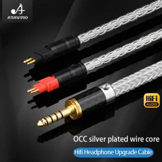 ATAUDIO Cable de auriculares de alta fidelidad 16 hebras OCC Cable de auriculares con núcleo plateado para Sennheiser HD580 HD600 HD650 HD25 HD660S