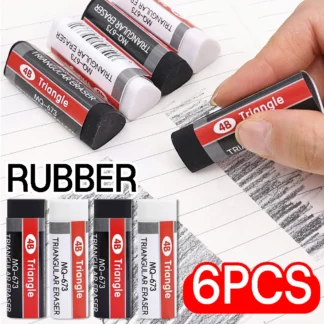 Borradores de goma 4B Borrador Triangular suave y limpio 2025 Nuevo estilo Borradores de lápiz blanco y negro para examen estudiantil 2/6 piezas