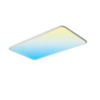 Luz de techo con espejo celestial de espectro completo, cielo azul y luz de nube blanca, dormitorio principal estudio inteligente