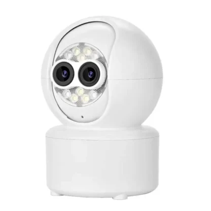 4MP iCsee APP lente Dual DC/E27 lámpara cabezal enchufe 5X Zoom inalámbrico PTZ IP cámara domo Bluetooth par rápido AI Monitor humanoide
