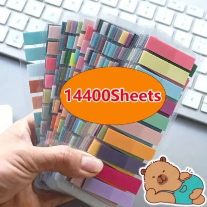 14400-200 hojas de notas transparentes, pestañas, índice, Bloc de notas creativo, adhesivo, papelería para escuela y oficina, pegatinas autoadhesivas
