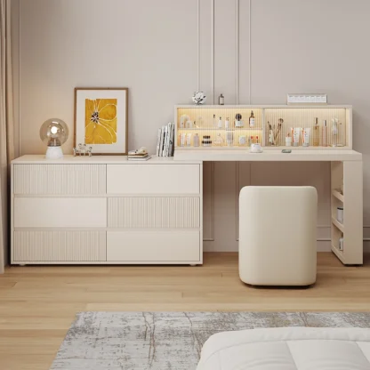 Tocador de almacenamiento espacial para niña, escritorio ligero, grandes y bonitos, tocador, escritorio, dormitorio, salones blancos Muebles de coiffeuse para el hogar