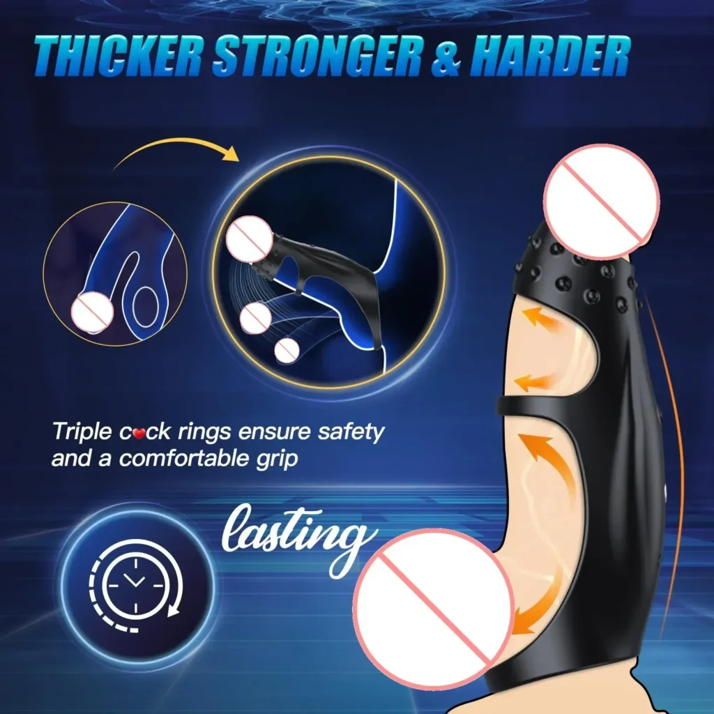 SENSIVO masculino remoto vibrador pene funda de silicona anillo retrasar la eyaculación pene agrandamiento juguetes sexuales para hombres vibrador de testículos