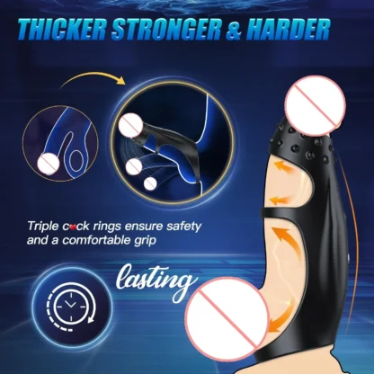 SENSIVO masculino remoto vibrador pene funda de silicona anillo retrasar la eyaculación pene agrandamiento juguetes sexuales para hombres vibrador de testículos