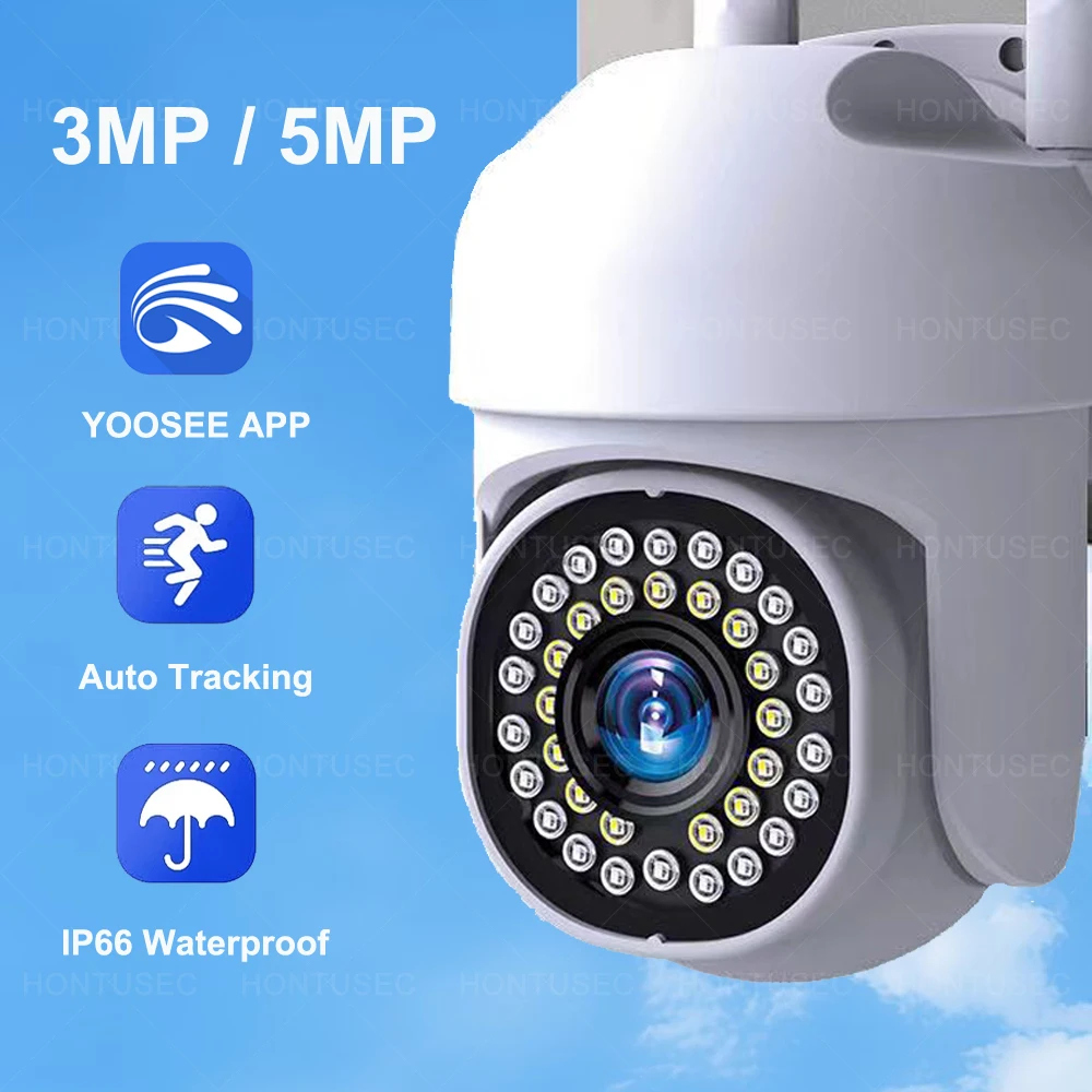 Cámara IP YOOSEE HD 3MP 5MP WiFi cámara de seguridad exterior impermeable IP66 detección de movimiento seguimiento automático Audio bidireccional cámara IP