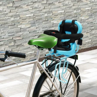 Asiento de bicicleta para niños montado en la parte trasera, accesorio para asiento de bicicleta para niños para bicicleta de adultos, cómodo cojín de asiento, arnés de seguridad,