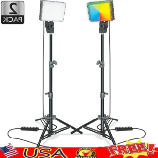 Paquete de 2 luces LED RGB con trípodes ajustables Control remoto fotografía vídeo transmisión efectos especiales iluminación