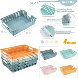 Bandejas giratorias para el aula, cestas de libros para estudiantes, almacenamiento de biblioteca, cajones organizativos para oficina y uso doméstico, durab, 4 Uds.