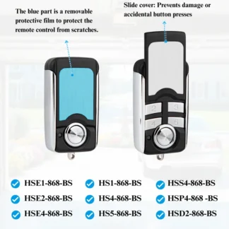Para HSE4-868-BS serie BS Control remoto de puerta 868MHz HSE4-868-BS HSE1 BS HS4-868-BS Control remoto abridor de puerta de garaje