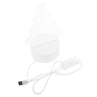 Exquisito árbol de Navidad 3D, luz nocturna, lámpara USB, luz decorativa de doble uso, diseño práctico, regalo de Navidad