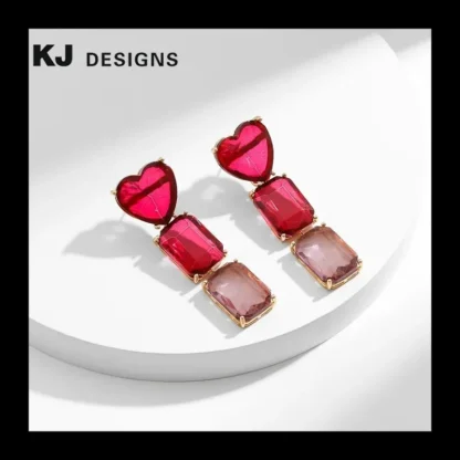 2024 Primavera y verano Nuevo producto con incrustaciones de circonio geométrico exagerado femenino, color