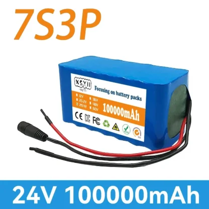 24V 100000 mAh 7S3P 18650 Litio 24V Batería de litio Batería para silla de ruedas 7s3p Batería