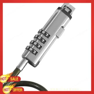 B47C 2 uds USB Notebook cerradura de combinación de ordenador portátil seguridad Universal USB cerradura de combinación de 4 dígitos para PC ordenador portátil
