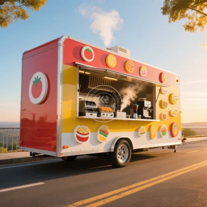 Remolque de comida rápida personalizado 2025 con cocina completa, carrito de tacos para perros calientes, remolque de Catering de concesión, camión de comida