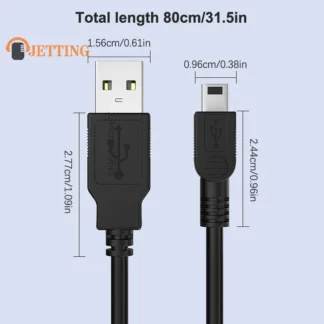 Cable de datos V3 Port 5P, Cable de carga trapezoidal con puerto T, Cable de datos USB de 80CM, adecuado para transmisión de datos de cámara de teléfono móvil