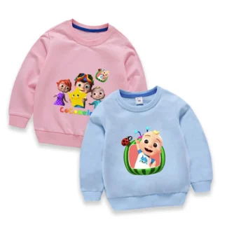 Sudadera Cocomelons, jersey de algodón de dibujos animados para niños, ropa de manga larga, Sudadera con capucha para niños y niñas, Tops de otoño y primavera, ropa deportiva