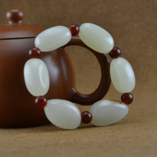 Pulsera de jade unisex con cuentas sueltas irregulares Hetian