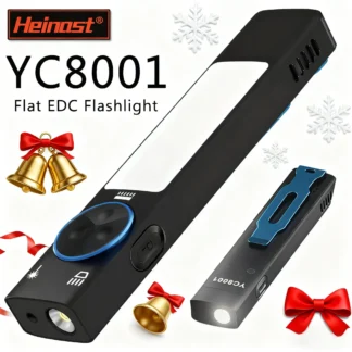 YC8001 Mini linterna EDC de 1000LM, linterna LED recargable con clip para bolígrafo, imán y zumbador, luz de llavero para emergencias de acampada