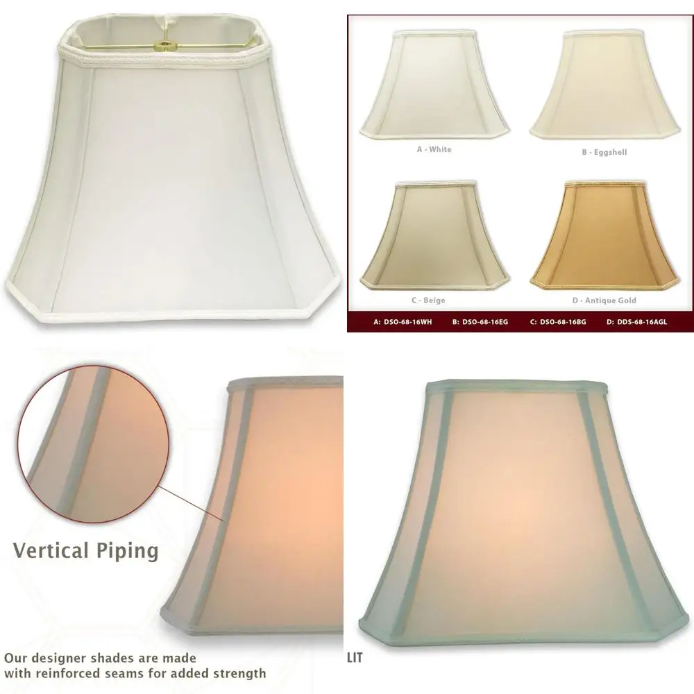 Pantalla de lámpara de campana rectangular de diseño, Spider Fitter, blanco, 8x14x10,6, diseño de interiores moderno, DSO-68-14WH