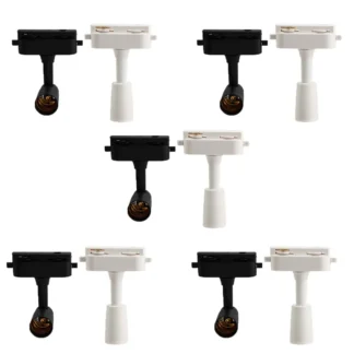 BYBS-Mini luz de pista ajustable, bombilla monofásica en blanco y negro, luz de pista de plástico reemplazable, accesorios DIY