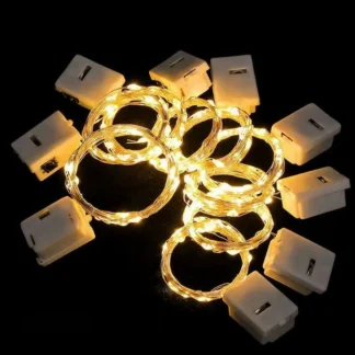 Mini guirnalda de luces LED de alambre de cobre con 3 modos, incluye batería, guirnalda de Navidad para boda, fiesta en casa, decoración de jardín al aire libre