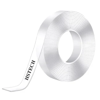 Cinta de doble cara de 1, 2 pulgadas y 10 pies, cinta de montaje adhesiva acrílica resistente, adhesivo de dos caras fuerte extraíble transparente para foto de letrero P