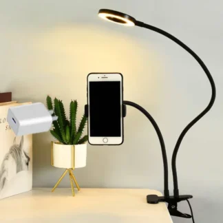 Soporte Universal Flexible para teléfono móvil con anillo de luz para Selfie, soporte perezoso para oficina, lámpara de escritorio, luz LED para transmisión en vivo, luz de relleno