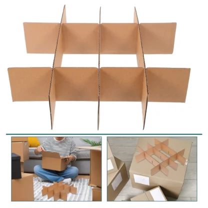 5 particiones de cartón, cajas móviles con diseño de rejilla de 335x335x80MM, cajas divisorias de embalaje de cristalería, envío Ideal