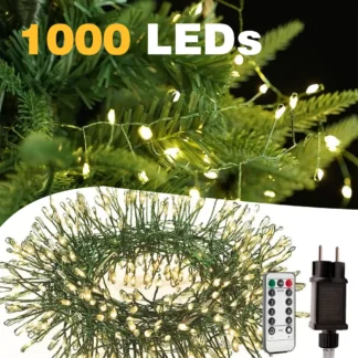 Luces de hadas en racimo de 3m/18m/36m, enchufe para exteriores, lámparas Led para árbol de Navidad, jardín, interior, dormitorio, fiesta, vacaciones, decoración de boda