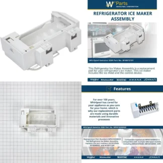 Reemplazo del conjunto de máquina de hielo para refrigerador lateral a lado Compatible con OEM